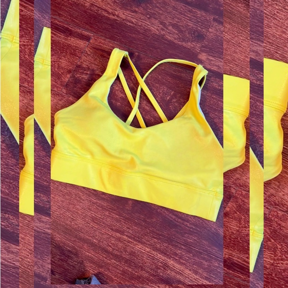 Zyia metallic yellow strappy bra - size medium